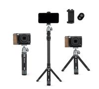 Fotopro Kit de Mini trépied Extensible pour Appareil Photo avec 3 Sections en Fibre de Carbone pour iPhone Webcam Max Hauteur 88,9 cm, Charge jusqu'à 3 kg