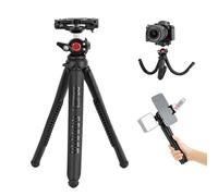 Fotopro Mini trépied flexible pour smartphone pour voyage Vlog Live prise de vue horizontale et verticale, trépied de bureau compact et léger UFO4 Noir
