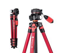 Fotopro Trépied de Voyage 145CM, trépied vidéo à tête inclinable pour vlog, trépied léger avec Plaque à dégagement Rapide et Sac de Transport pour Appareil Photo DSLR SLR, Charge maximale de 3kg