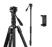 Fotopro Trépied de voyage compact en aluminium de 152,4 cm avec rotule à 360° et plaque à dégagement rapide pour appareil photo reflex numérique, A4I A5I (bleu, vidéo de 183 cm)