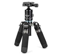 Fotopro Trépied de voyage compact léger de 140 cm, mini trépied multifonction avec tête sphérique en aluminium, support de téléphone amovible, pliable seulement 21,8 cm, charge maximale jusqu'à 3 kg