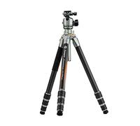 Fotopro Trépied de voyage en fibre de carbone de 165,1 cm avec mini support, colonne centrale, tête sphérique à profil bas de 44 mm, trépied robuste pour caméscope reflex numérique, charge maximale de