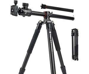 Fotopro Trépied horizontal de 198,1 cm avec colonne centrale multi-angles, plate-forme à axe central en aluminium, trépied monopode robuste pour appareil photo, panoramique à 360 °, inclinaison à 180