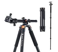 Fotopro Trépied horizontal en aluminium de 190 cm avec tête sphérique à dégagement rapide à 360 degrés pour appareil photo reflex numérique de voyage