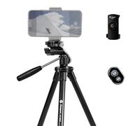 Fotopro Trepied Smartphone, Trepied Appareil Photo 115cm avec Support de Téléphone à Distance sans Fil et Sac Portable Trepied de Voyage Léger pour iPhone Petit Appareil Photo FY-583