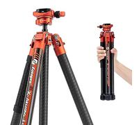 Fotopro X-Aircross 3 Lite Trépied léger en Fibre de Carbone pour Appareil Photo Reflex numérique avec tête sphérique panoramique 0,8 kg Orange 152 cm