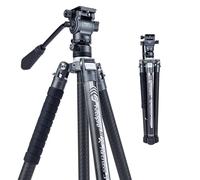 Fotopro X-Aircross 3 Video 62 Pouces Trépied léger de Voyage avec tête Fluide 2,35 lbs Ultra léger Portable Professionnel en Fibre de Carbone pour Appareil Photo Reflex numérique