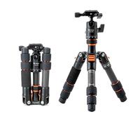 Fotopro X-GO Mini2 Mini trépied de voyage en fibre de carbone avec tête sphérique et plateau à dégagement rapide pour appareil photo reflex numérique léger et compact Charge maximale 8 kg Noir