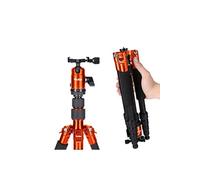 Rollei Compact Traveler No.1 Orange, 143cm Trépied Appareil Photo Léger en Aluminium Trepied de Voyage avec Rotule Compatible Arca Swiss Trepied Photo et Monopod Compact pour DSLR et Smartphone