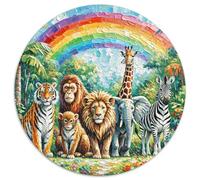Fotos De Animauxes 1000 Pièces Puzzle Rond Puzzles Classiques Group Photo of Animauxs Puzzle Rond Créatif - Jeu Éducatif Activité Familiale Ami Intéressants Cadeau Unique 1000pcs (67.5x67.5cm)