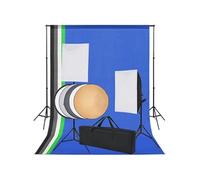 vidaXL Kit de studio 190207 – 5 toiles de fond colorées • 2 boîtes à lumière – Multicolore