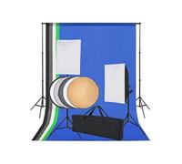 vidaXL Kit de studio 190207 – 5 toiles de fond colorées • 2 boîtes à lumière – Multicolore