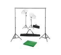 vidaXL Fotostudioset met achtergrond, lampen en paraplu's3055087 Noir G
