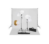 vidaXL Fotostudioset met lampen, paraplu's, achtergrond en reflector3067072 Blanc G