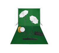 vidaXL Fotostudioset met lampen, paraplu's, achtergrond en reflector3067076 Noir G