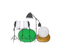 vidaXL Fotostudioset met lichtset, achtergrondscherm en reflector3143973 Noir G