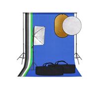 Fotostudioset met softboxlamp, achtergrond en reflector3094670