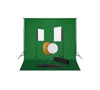 Fotostudioset met softboxlampen, achtergrond en reflector3067051