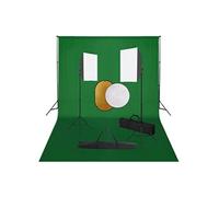 Fotostudioset met softboxlampen, achtergrond en reflector3067054