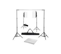 Fotostudioset met softboxlampen en achtergrond3055056