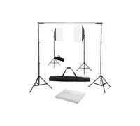 Fotostudioset met softboxlampen en achtergrond3055056