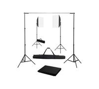 vidaXL Fotostudioset met softboxlampen en achtergrond3055058 Noir G