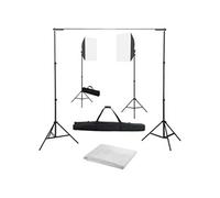 vidaXL Fotostudioset met softboxlampen en achtergrond3055062 Blanc G