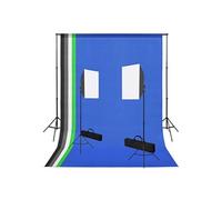 vidaXL Kit studio photo 3051363 – boîte à lumière & toiles de fond portrait Bleu G