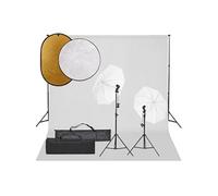 vidaXL Kit de studio photo avec éclairage toile de fond et réflecteur