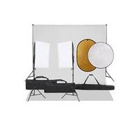 Fotostudioset met verlichtingsset, achtergrond en reflector3094757