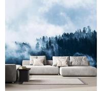Fototapete Vlies Tapete 200x140 cm 3D Effekt Wald Wandbild Vliestapete Wandtapete Wolken Und Nebel Landschaft Wohnzimmer Mural Schlafzimmer Kinderzimmer TV Hintergrund Wand Motivtapeten 7Q-0
