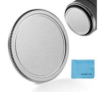 Fotover Bouchon d'objectif Universel en métal à Visser pour Appareil Photo Reflex numérique Canon, Nikon, Sony, Pentax, Olympus, Fuji + Chiffon de Nettoyage en Microfibre Argenté 52 mm