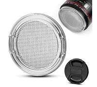 Fotover Capuchon à lentille Transparente, Universel Snap on Front Side Pincez Lens Cover avec Centre Pincez Bouchon d'objectif de Remplacement pour Canon Nikon Sony Olympus