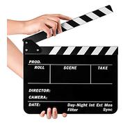 Fotover Clap de cinéma effaçable à sec pour scène d'action de cinéma TV (24,5 x 30 cm), noir