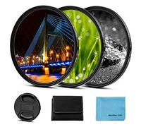 Fotover Lot de 3 filtres étoile 43 mm (4, 6, 8 Points) avec Capuchon d'objectif pour Canon, Nikon, Sony, Olympus et Autres appareils Photo Reflex numériques + Pochette de Filtre à 3 emplacements