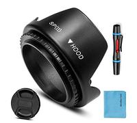 Fotover Pare-soleil universel pour objectif 52 mm Motif tulipe avec bouchon d'objectif central pour appareil photo Canon, Nikon, Sony, Pentax, Olympus, Fuji