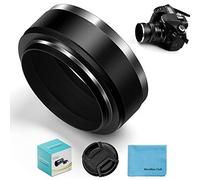 Fotover Paresoleil d'objectif standard à visser en métal avec bouchon central pour appareil photo Canon, Nikon, Sony, Pentax, Olympus, Fuji, Sumsung Leica + chiffon de nettoyage