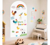 FOTSHARER Autocollant mural en forme d'arche magnétique - 100 x 45 cm - Tableau noir blanc - À décoller et à coller - Autocollant mural magnétique avec 36 lettres magnétiques pour la maison et la