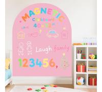 FOTSHARER Autocollant mural magnétique - 100 x 80 cm - Tableau noir pour mur - Rose - Papier contact à décoller et coller avec lettres et craie de 12 couleurs pour l'école et la salle de jeux