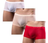 Fottmio Boxer Shorts de Perspective sous-Vêtements de Hommes Culottes Voir à Travers Caleçons Doux Boxeur