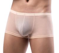 Fottmio Boxer Shorts de Perspective sous-Vêtements de Hommes Culottes Voir à Travers Caleçons Doux Boxeur