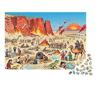 Fou de fossiles des Falaises Ardentes du Désert du Gobi Puzzle en Bois Imperméable DIY Puzzles De 1000 Pièces pour Adultes Coloré Jeux Éducatifs