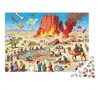 Fou de fossiles des Falaises Ardentes du Désert du Gobi Puzzle en Bois Imperméable DIY Puzzles De 1000 Pièces pour Adultes Cadeaux Coloré Jeux Éducatifs