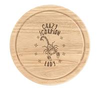 Fou Scorpion Femme Stars en Bois Découper Fromage Tableau Rond 25cm
