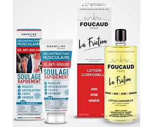 FOUCAUD/GRANIONS - LOT Friction de FOUCAUD aux huiles essentielles et Granions DECONTRACTANT MUSCULAIRE GEL anti-douleur Soulage les douleurs articulaires, musculaires et post-traumatique