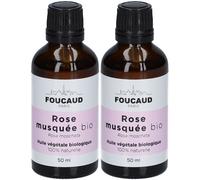 FOUCAUD Huile Végétale Rose Musquée bio Pour La Peau 2x50 ml