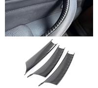 Fouedy Lot de 3 garnitures intérieures de poignée de porte intérieure de rechange pour B-M-W X5 X6 Series F15 F85 F16 F86 2014 2015 2016 2017 2018 (carbone-LHD)