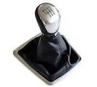 Fouedy Pommeau de levier de vitesse manuel 5/6 vitesses pour Ford Focus 2 MK2 FL C-MAX 2006-2011 MK3 MK4 MK7 Mondeo Kuga Galaxy Gaiter Boot Housse en cuir (Noir-5 vitesses)