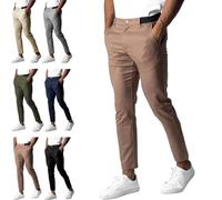 Foueo Active Chinos Active Chinos Pantalon Homme Casual Pantalon Stretch Slim Fit Tapered Pants avec Poches, camel, XXL