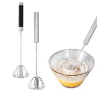 Fouet 2 Pièces Simple Automatique Fouet à Main Semi-Automatique en Acier Inoxydable Batteur Push Mixeur Rotatif Fouet Ballon Cuisine pour Mélanger Batteur Mousseur Mélangeur